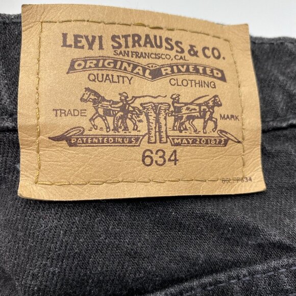 Vintage Levis 634 Denim Jeans Mens 40 Inch Waist Black 90s Y2K Orange Tab Canada - Picture 2 of 16